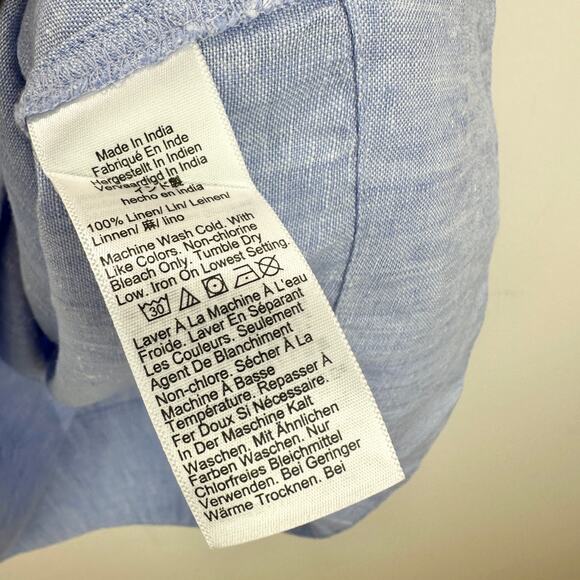 J.Crew Petite Maxine Button Back Dress Linen Shift Mini French Blue Large - Picture 8 of 12